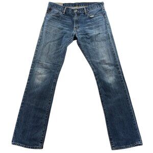 Polo Ralph Lauren Men's Jeans 34x34 Vintage Blue Denim Dungarees Straight Classi